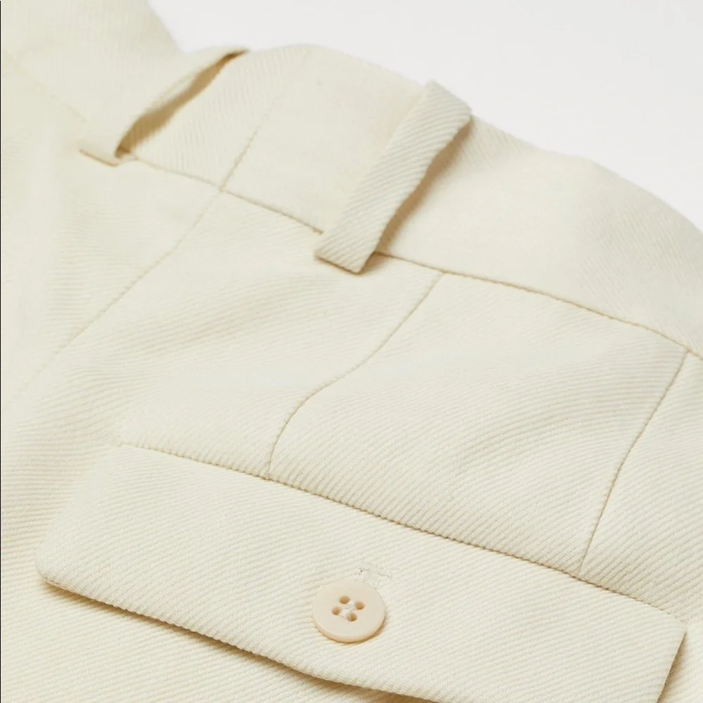H&M Wide-Leg Twill Pants